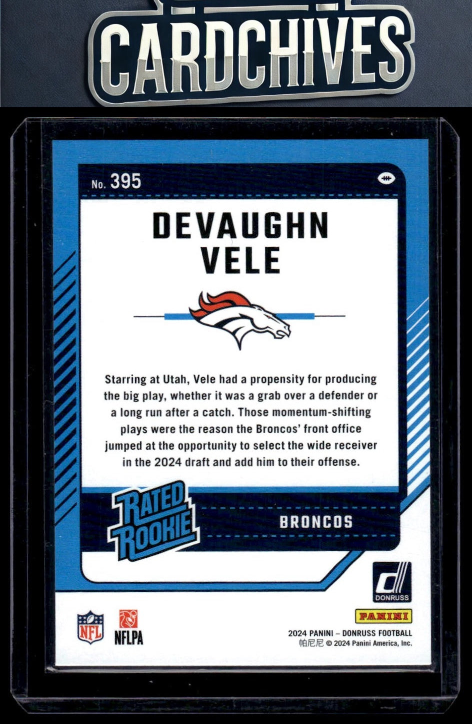 Devaughn Vele 2024 Donruss #395 Press Proof Green Rookie RC