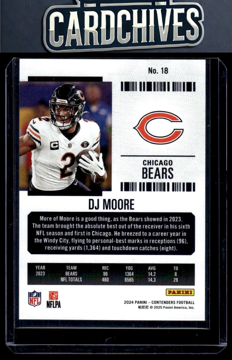 DJ Moore 2024 Panini Contenders #18 Season Ticket Retail