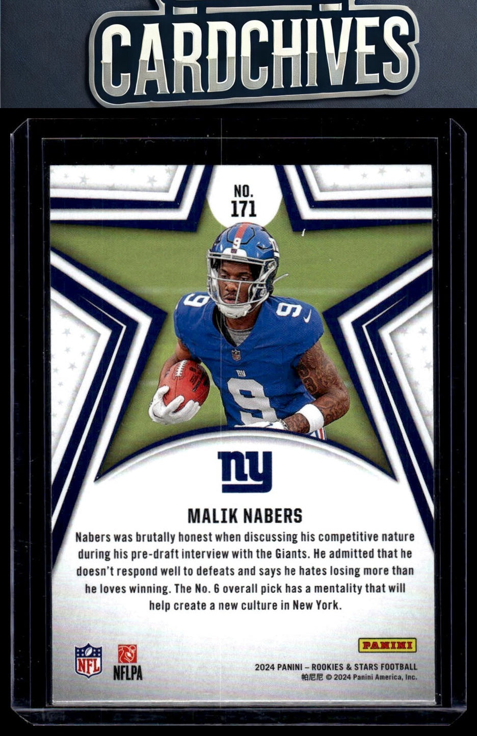 Malik Nabers 2024 Panini Rookies & Stars #171 Rookie RC