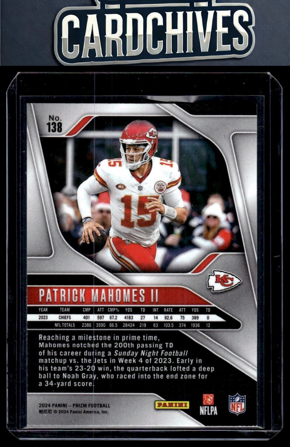 Patrick Mahomes II 2024 Panini Prizm #138