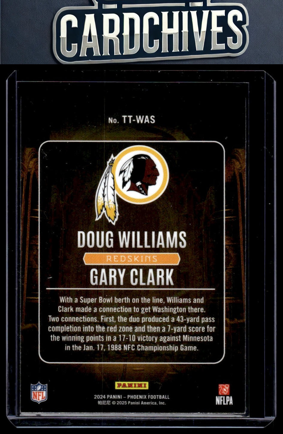 Doug Williams / Gary Clark 2024 Panini Phoenix #TT-WAS Treasured Tandems Wave
