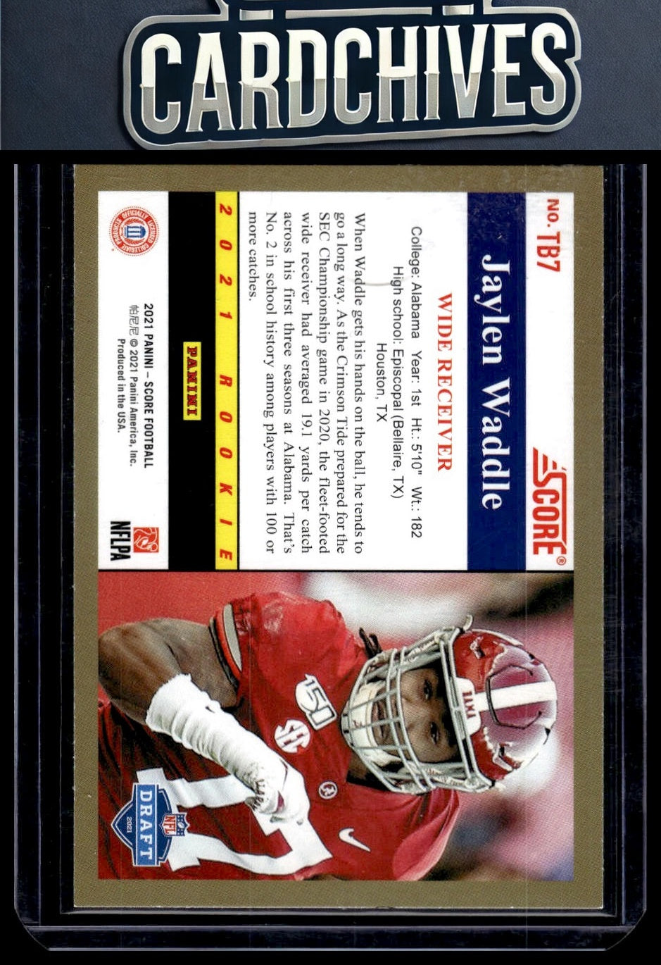 Jaylen Waddle 2021 Score #TB7 1991 Throwback ROOKIE