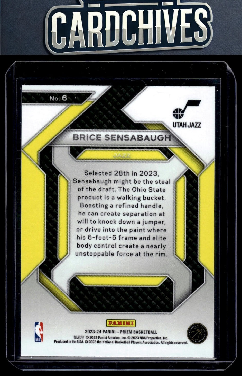 Brice Sensabaugh 2023-24 Panini Prizm #6 Emergent Prizms Green