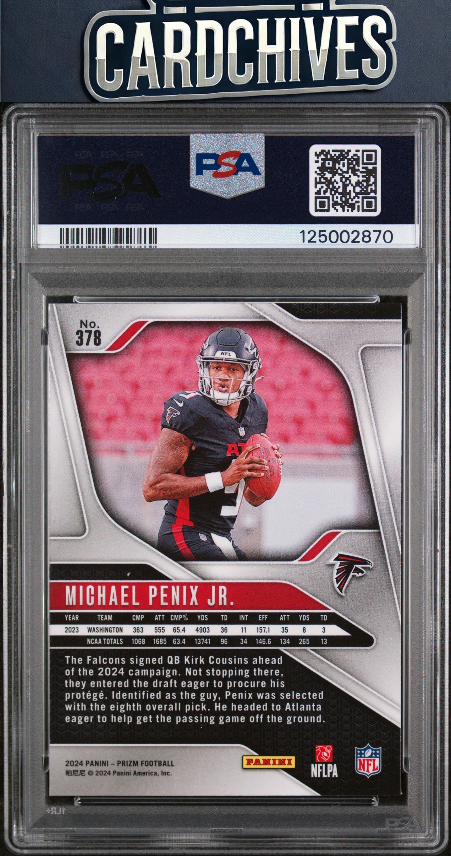Michael Penix Jr. 2024 Panini Prizm #378 PSA 9 MINT