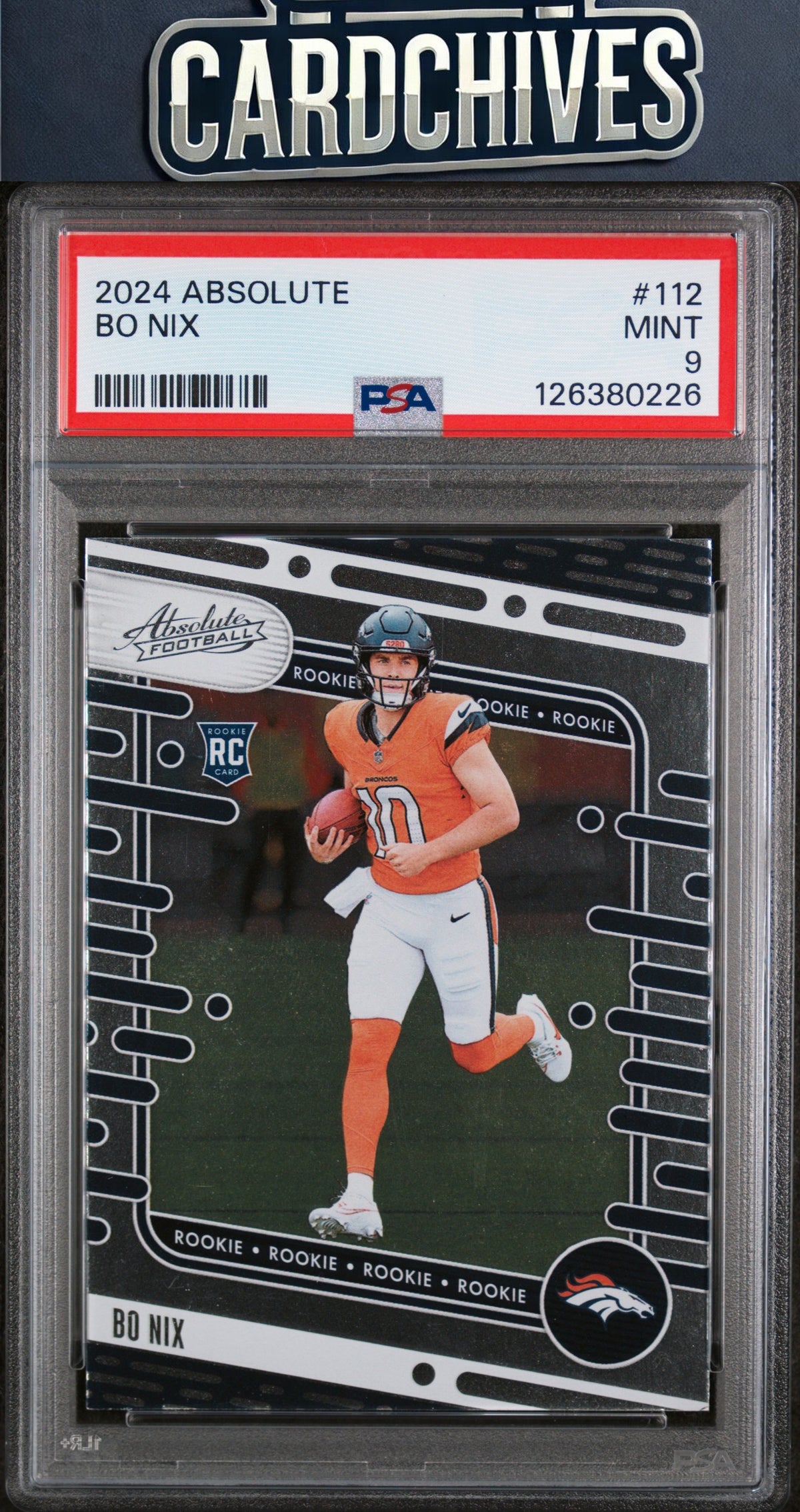 Bo Nix 2024 Panini Absolute #112 PSA 9 MINT