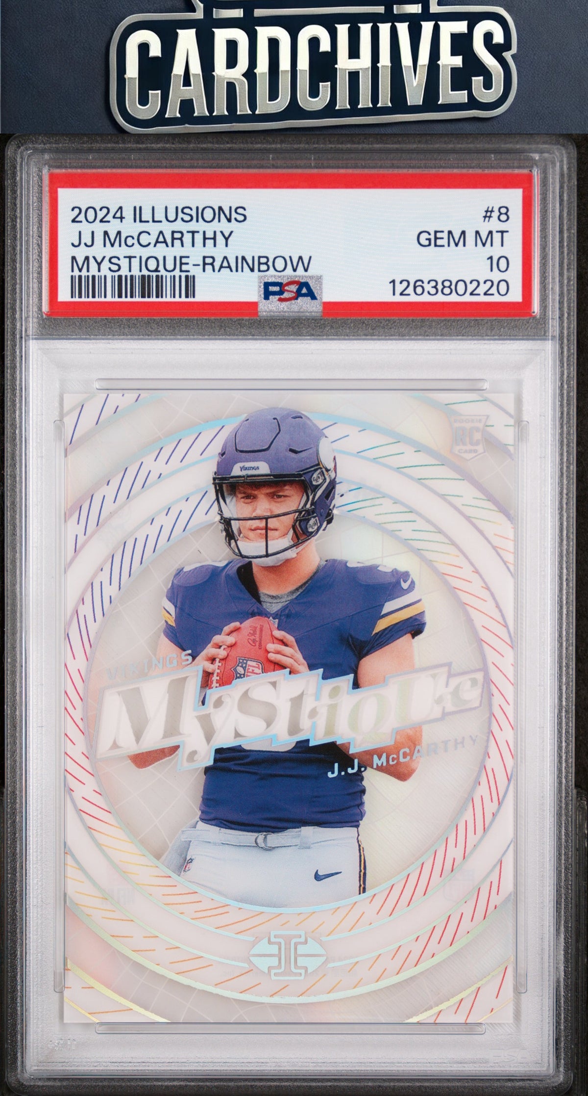 J.J. McCarthy 2024 Panini Illusions #8 Mystique Rainbow PSA 10 GEM MT POP 2 🔥