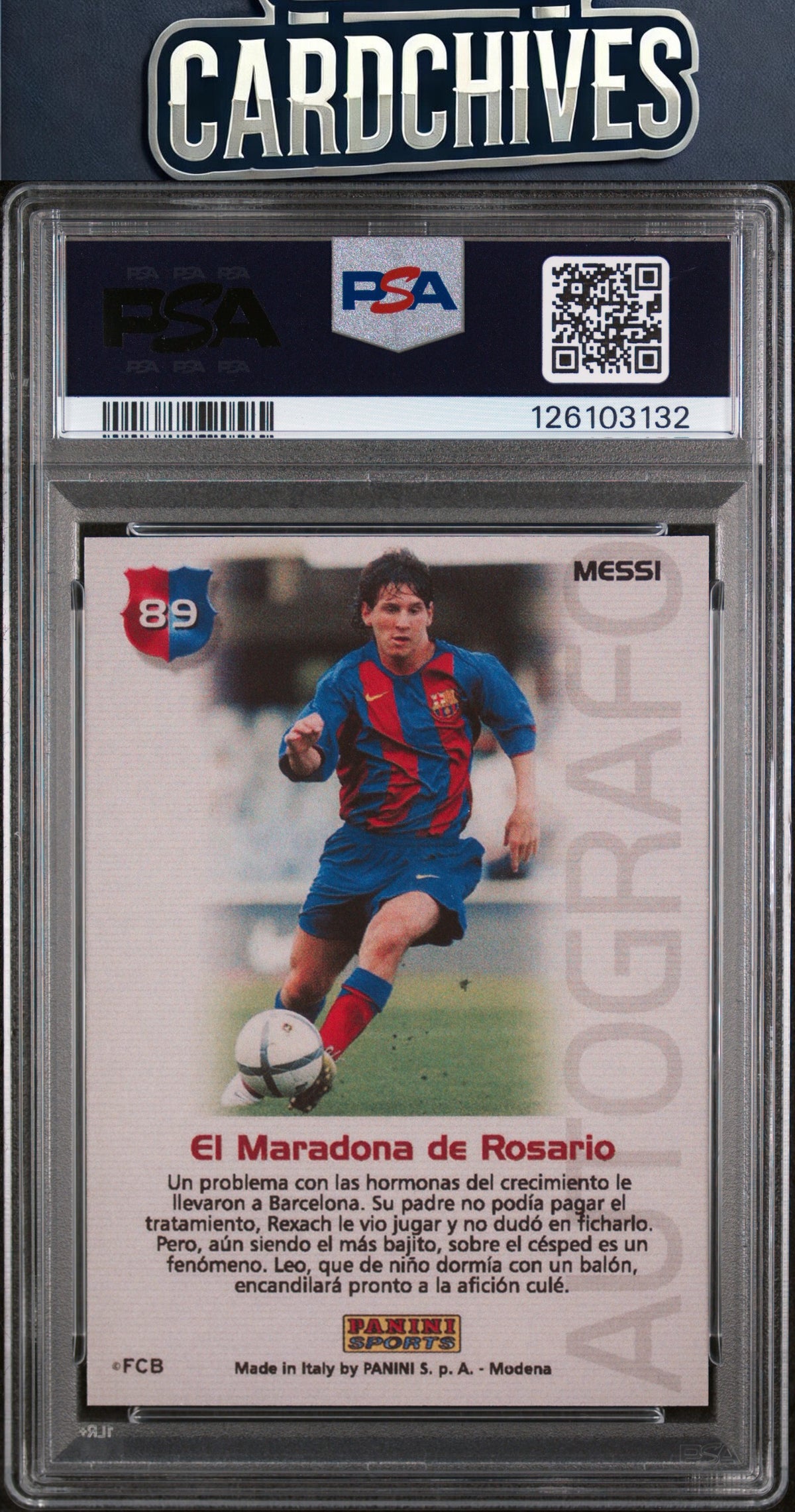 Lionel Messi 2004-05 Panini Megacracks Barca Campeón / Campió #89 PSA 9 MINT