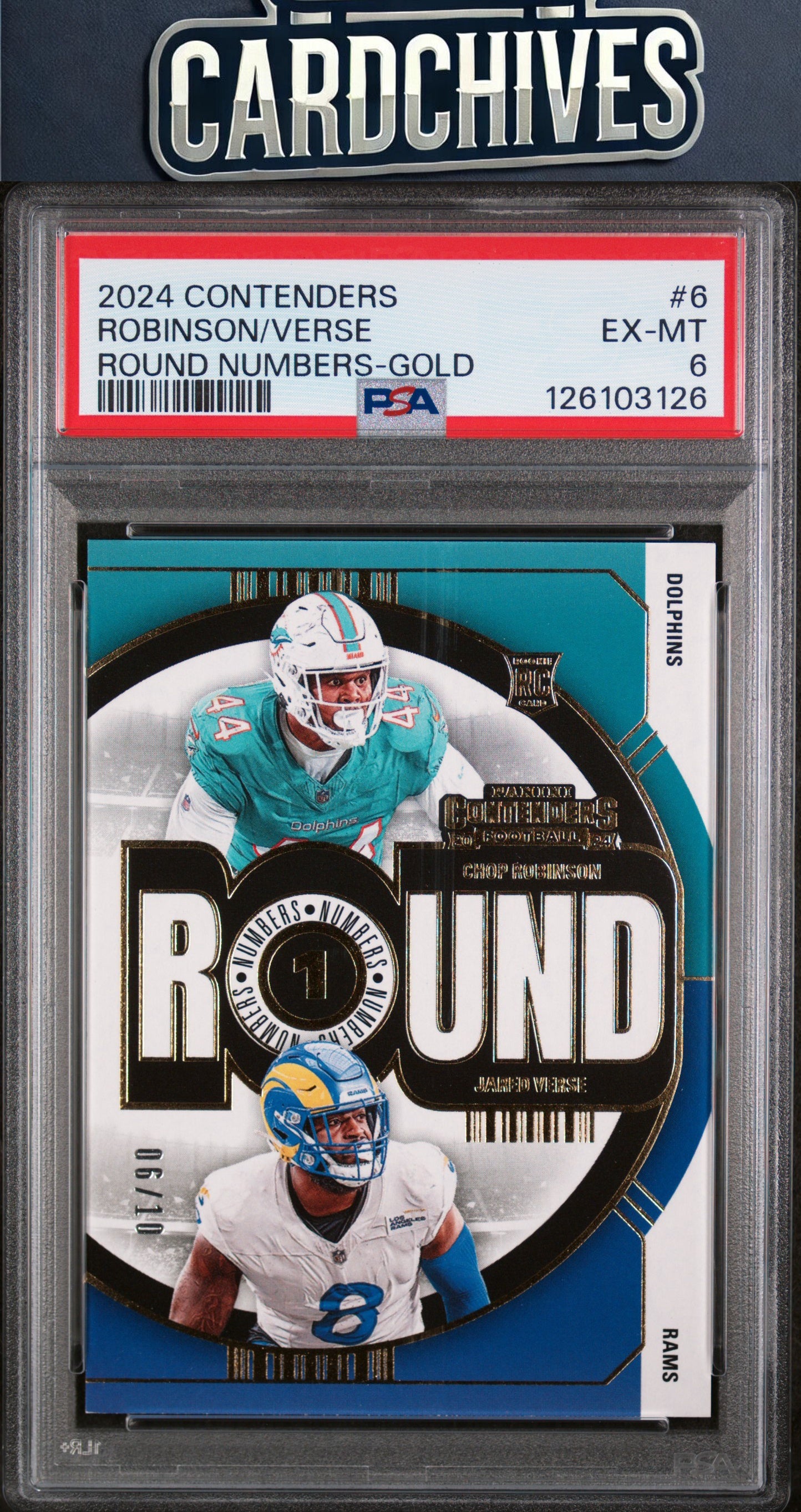 Chop Robinson / Jared Verse PSA 2024 Panini Contenders #6 Round Numbers Gold