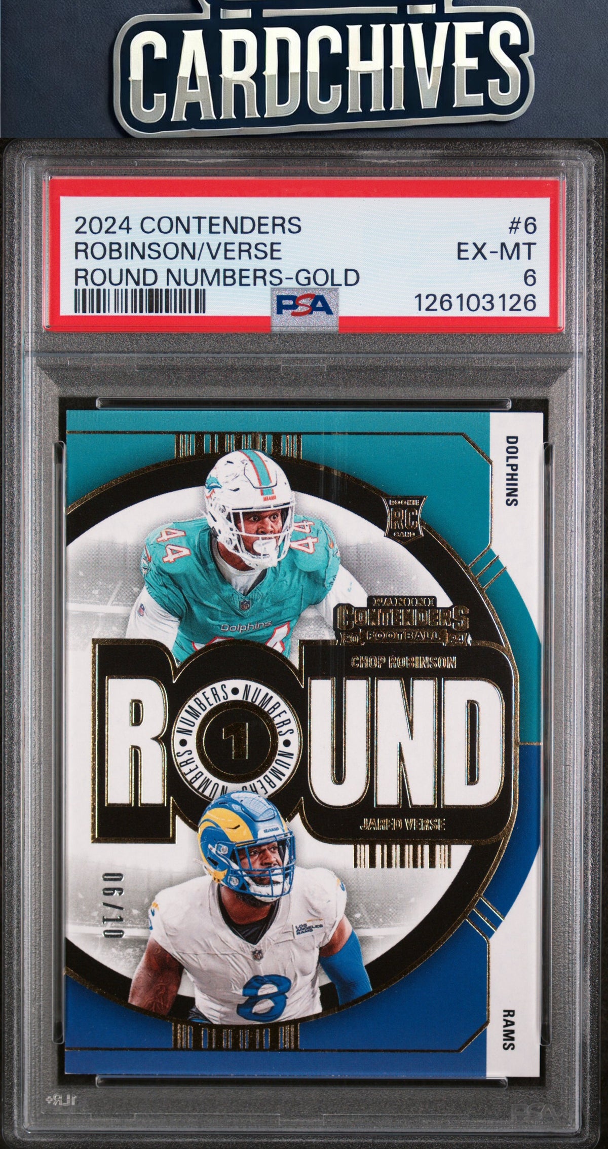Chop Robinson / Jared Verse PSA 2024 Panini Contenders #6 Round Numbers Gold