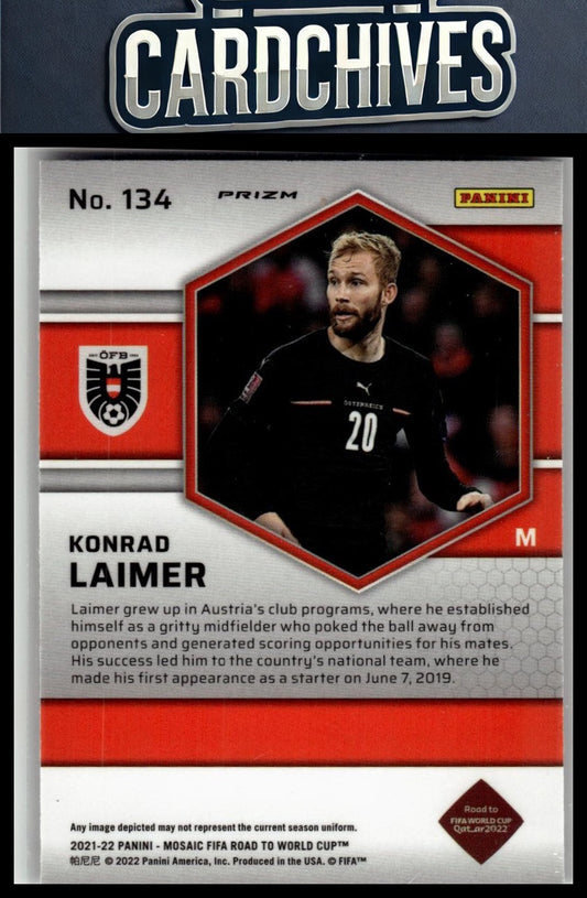 Konrad Laimer 2021-22 Panini Road to FIFA World Cup #134 Mosaic Reactive Red