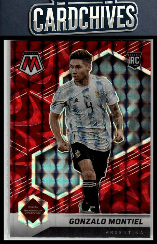 Gonzalo Montiel 2021-22 Panini Road to FIFA World Cup #9 Mosaic Reactive Red