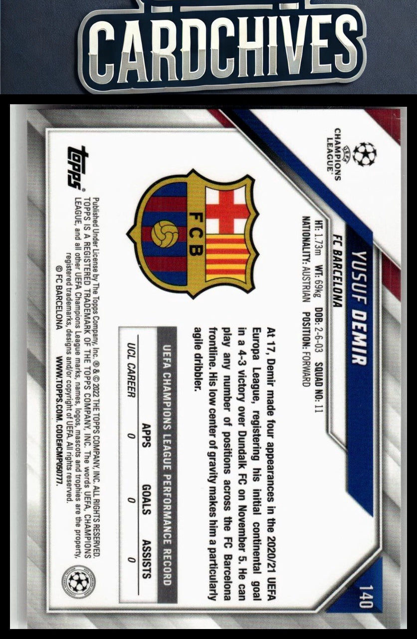 Yusuf Demir 2021-22 Topps UEFA Champions League #140 Rookie