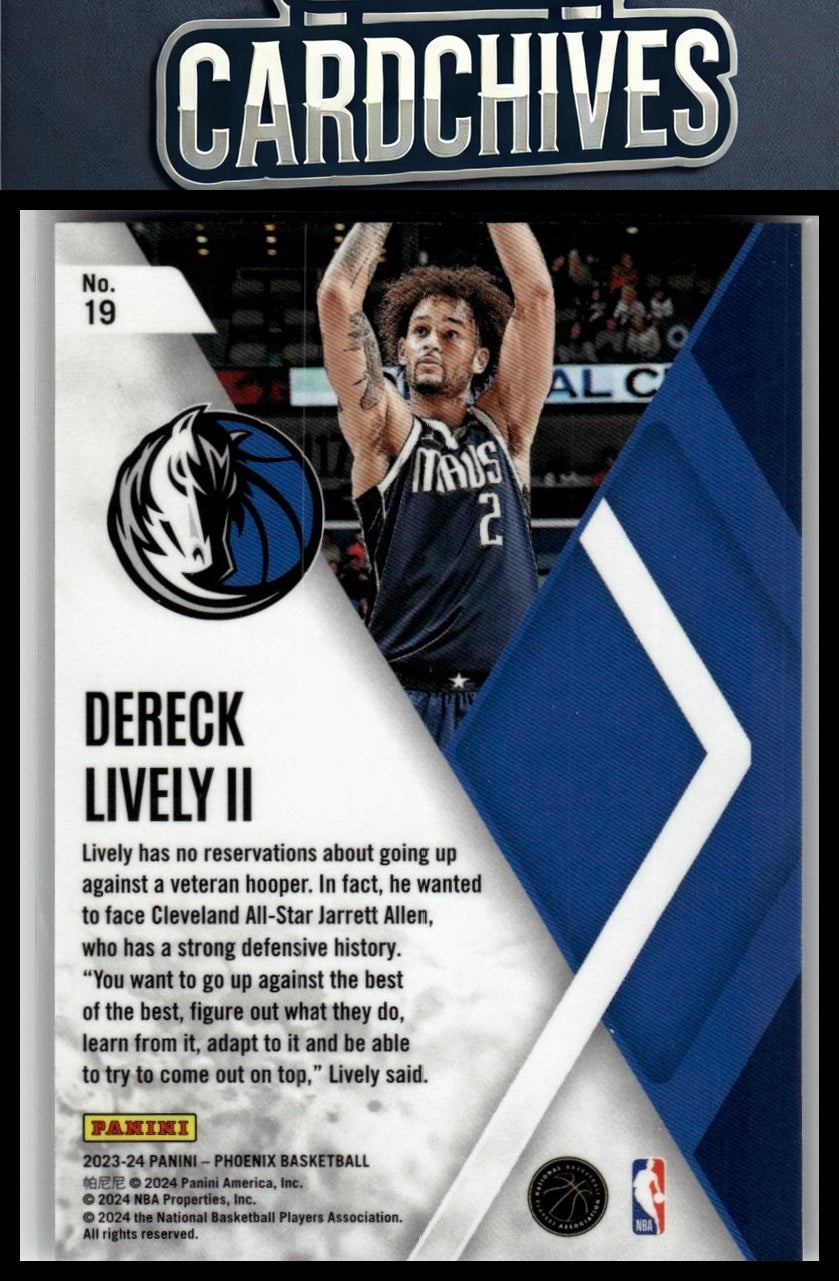 Dereck Lively II 2023-24 Panini Phoenix #19 Instant Phenom