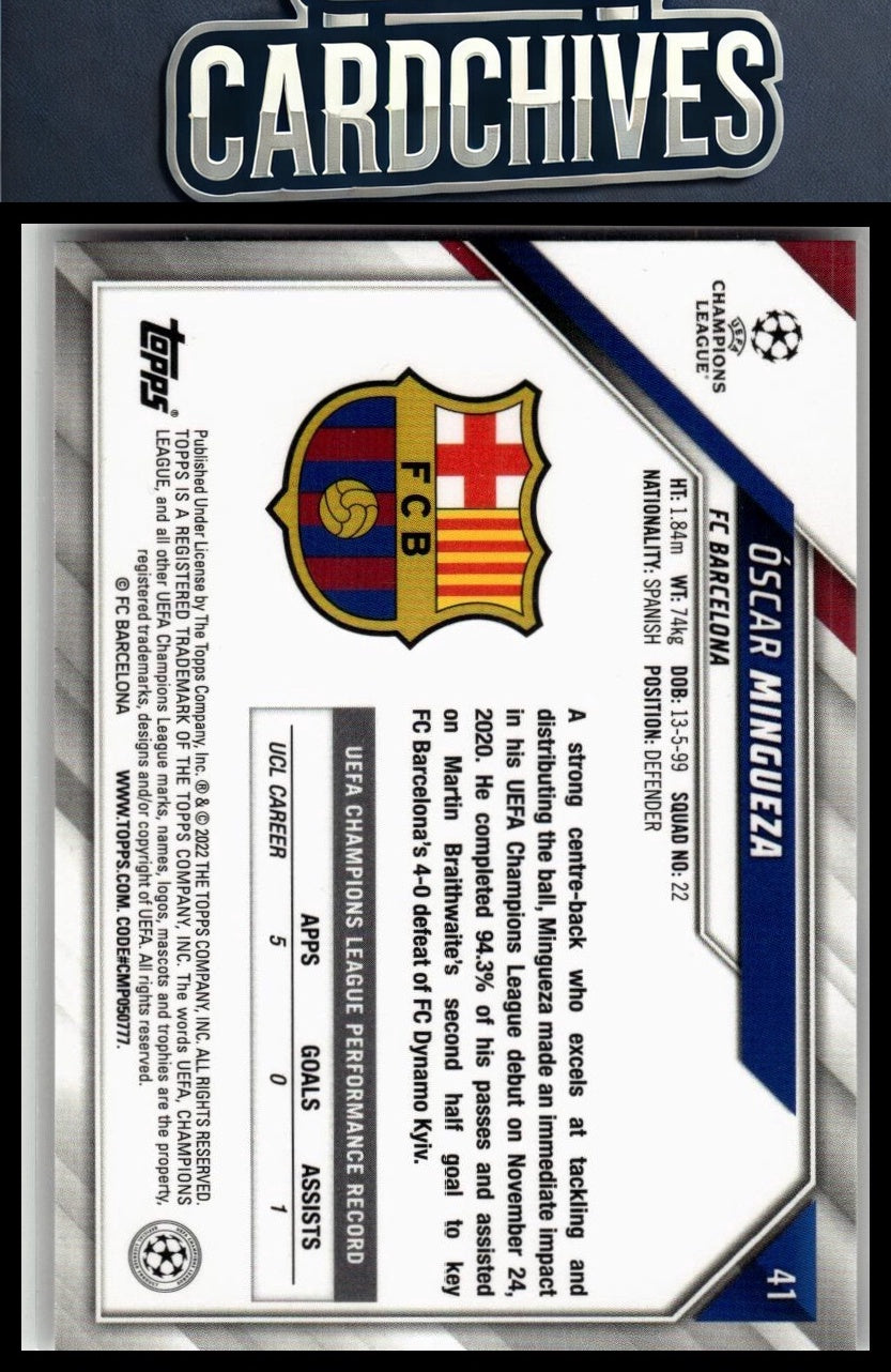 Óscar Mingueza 2021-22 Topps UEFA Champions League #41 Rookie