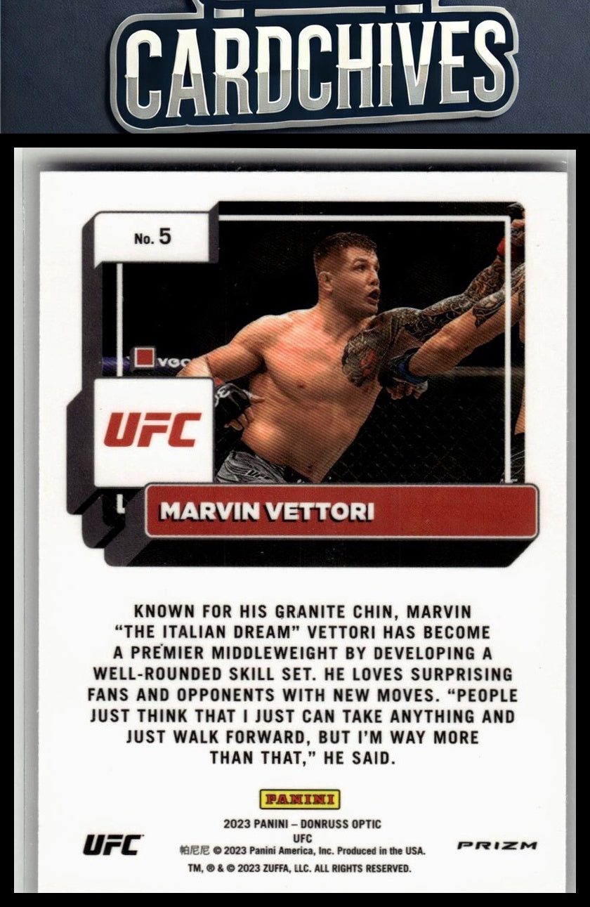 Marvin Vettori 2023 Donruss Optic UFC #5 Purple