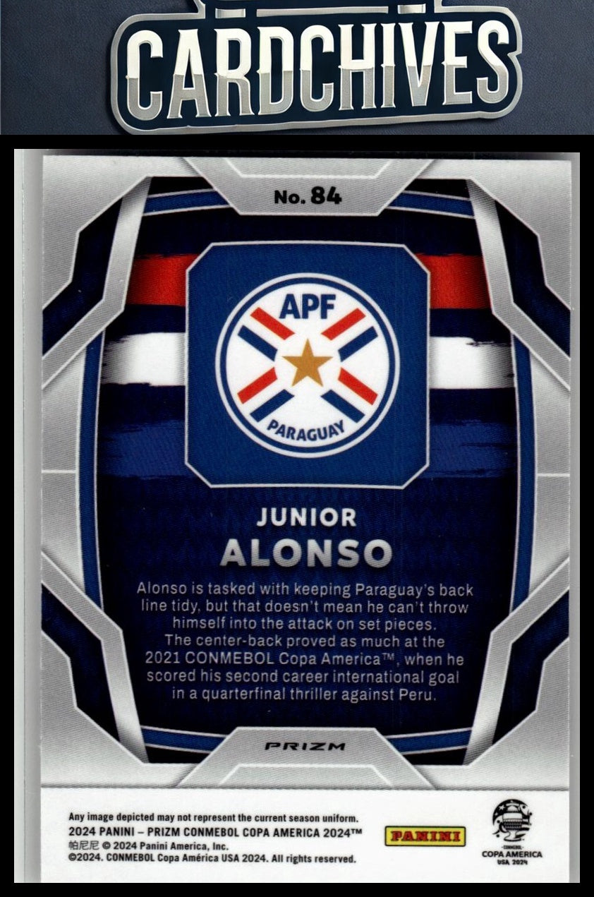 Junior Alonso 2024 Panini Prizm CONMEBOL Copa America #84 Pulsar Rookie