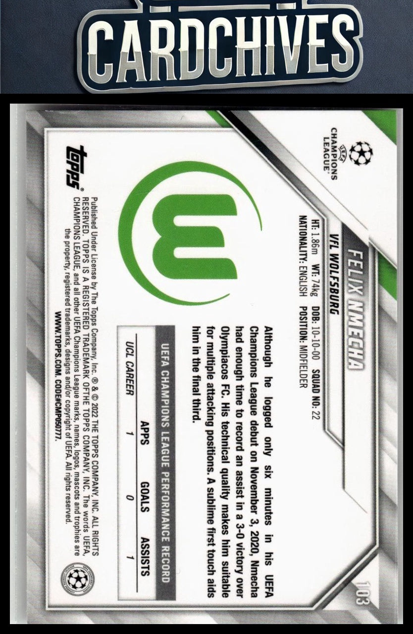 Felix Nmecha 2021-22 Topps UEFA Champions League #103 Rookie