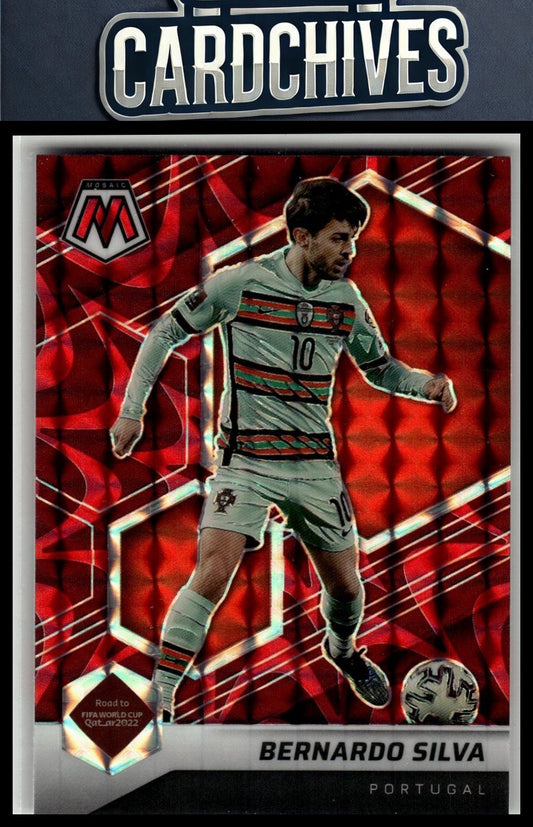 Bernardo Silva 2021-22 Panini Road to FIFA World Cup #107 Mosaic Reactive Red