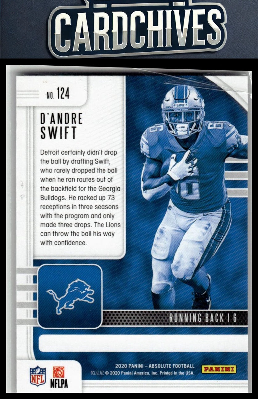 D'Andre Swift 2020 Panini Absolute #124 Retail Rookie