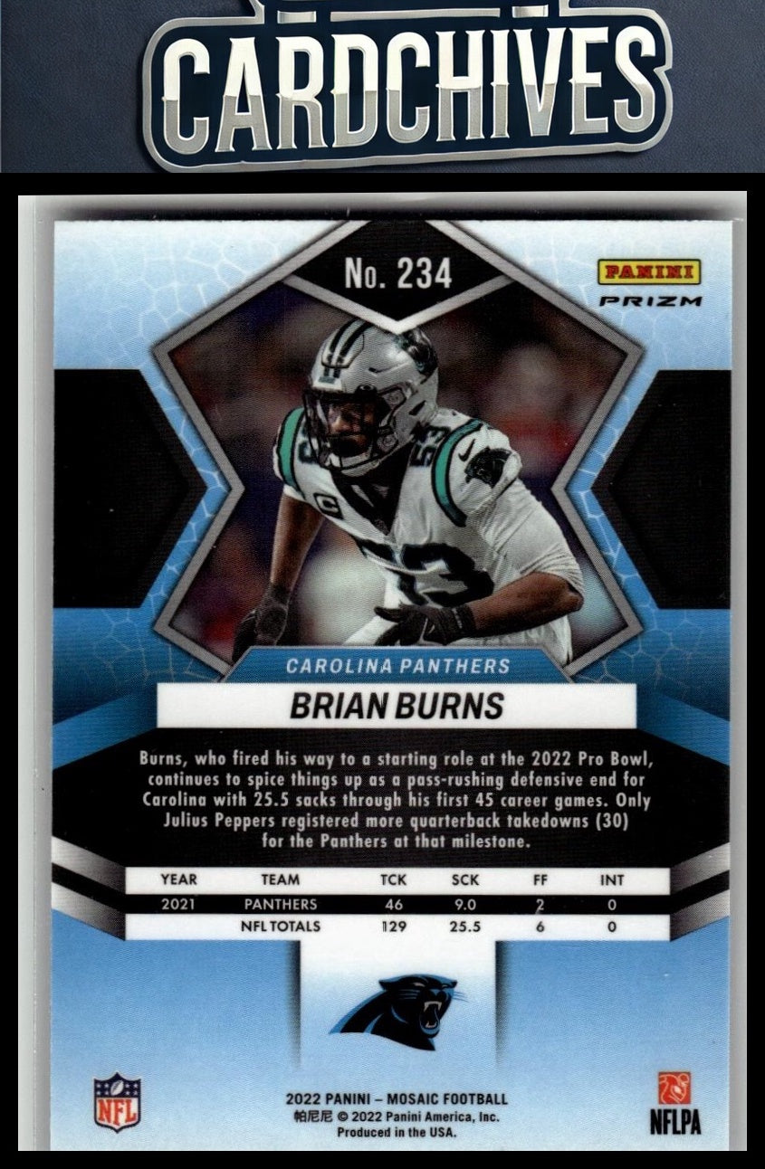 Brian Burns 2022 Panini Mosaic #234 Mosaic Green