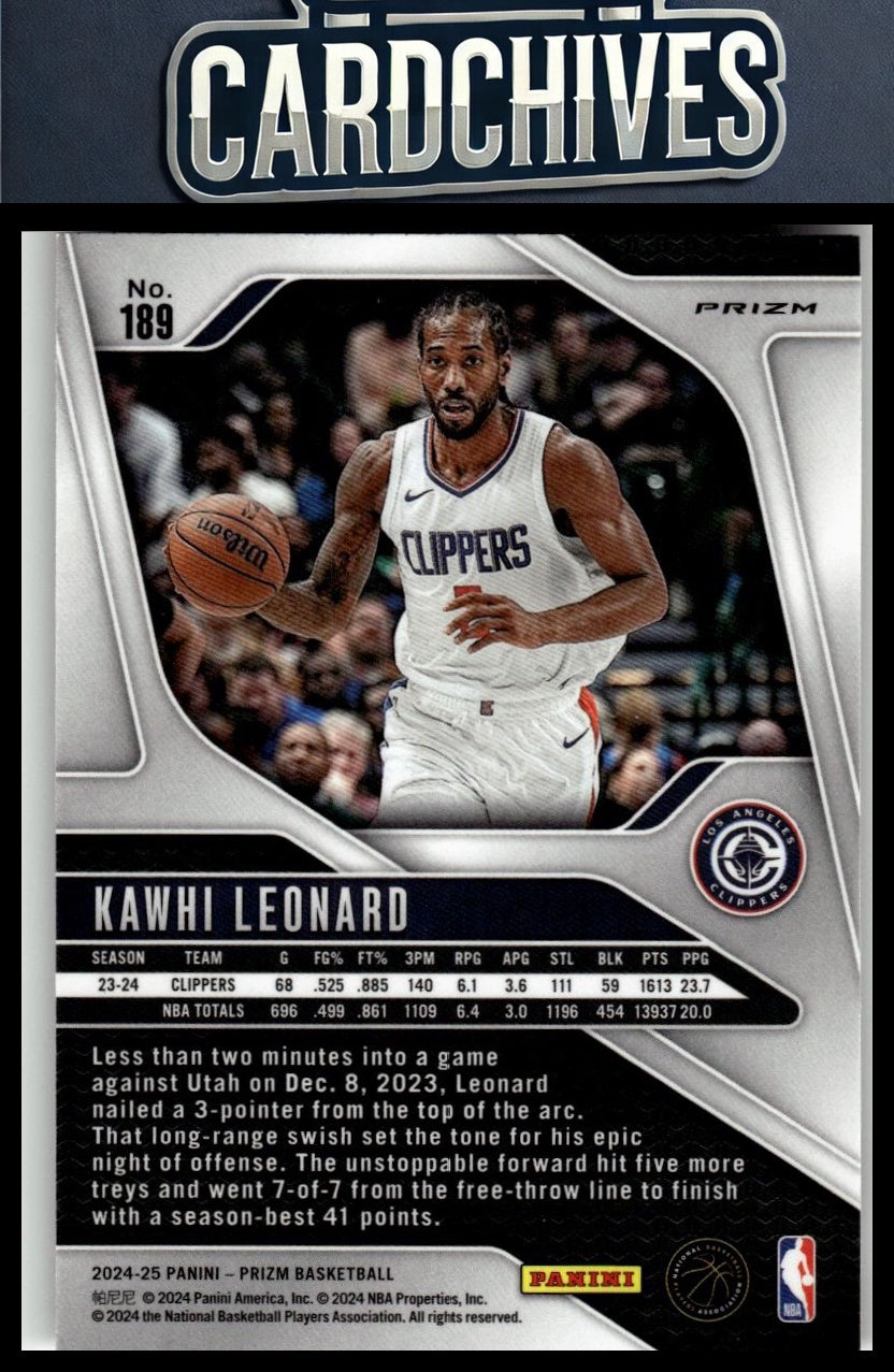 Kawhi Leonard 2024-25 Panini Prizm #189 Prizms Silver