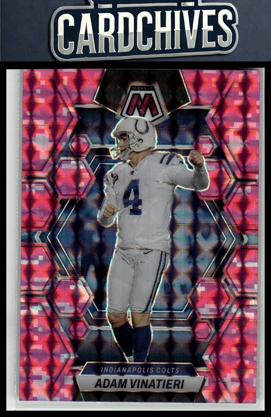 Adam Vinatieri 2023 Panini Mosaic #98 Camo Pink Mosaic