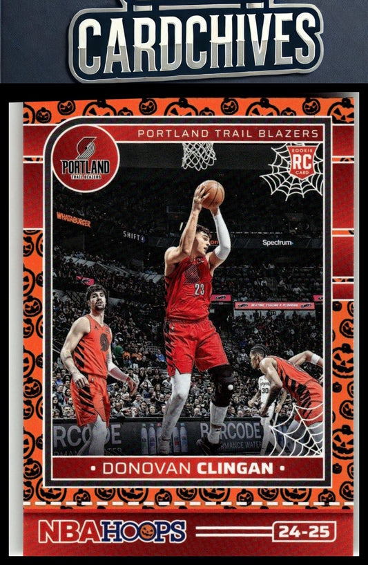 Donovan Clingan 2024-25 Hoops Haunted Hoops #261 Orange Pumpkin Rookie RC