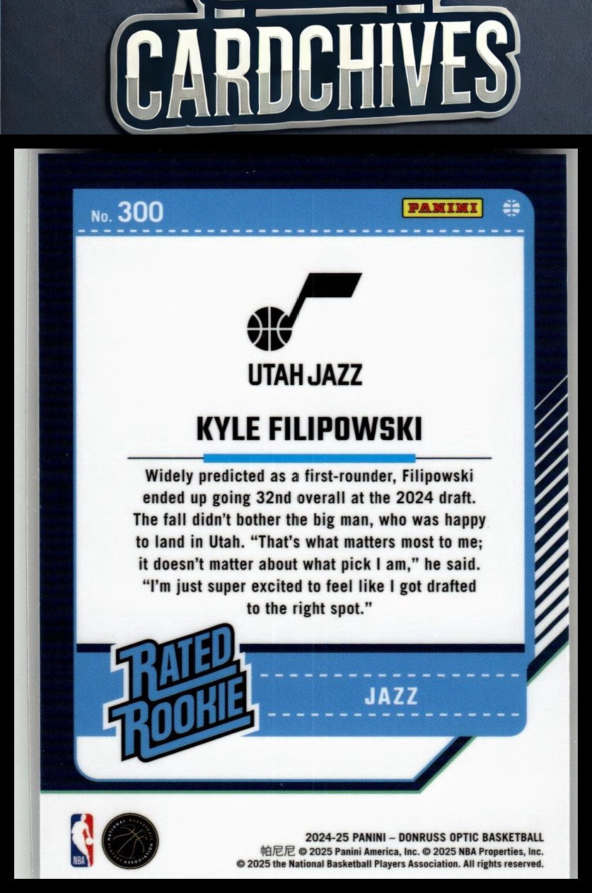Kyle Filipowski 2024-25 Donruss Optic #300 Rookie RC