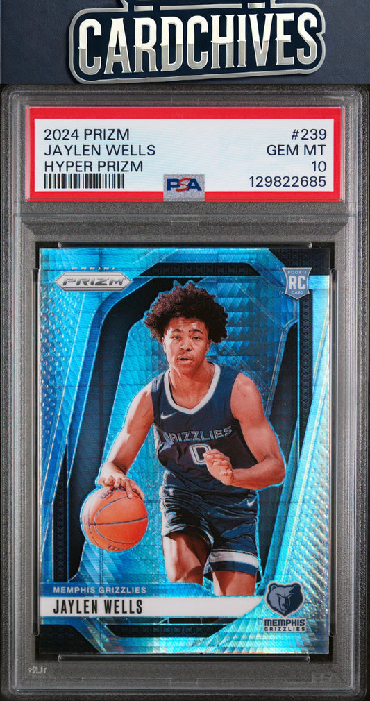Jaylen Wells 2024-25 Panini Prizm #239 Prizms Hyper PSA 10 GEM MT POP 1 🔥