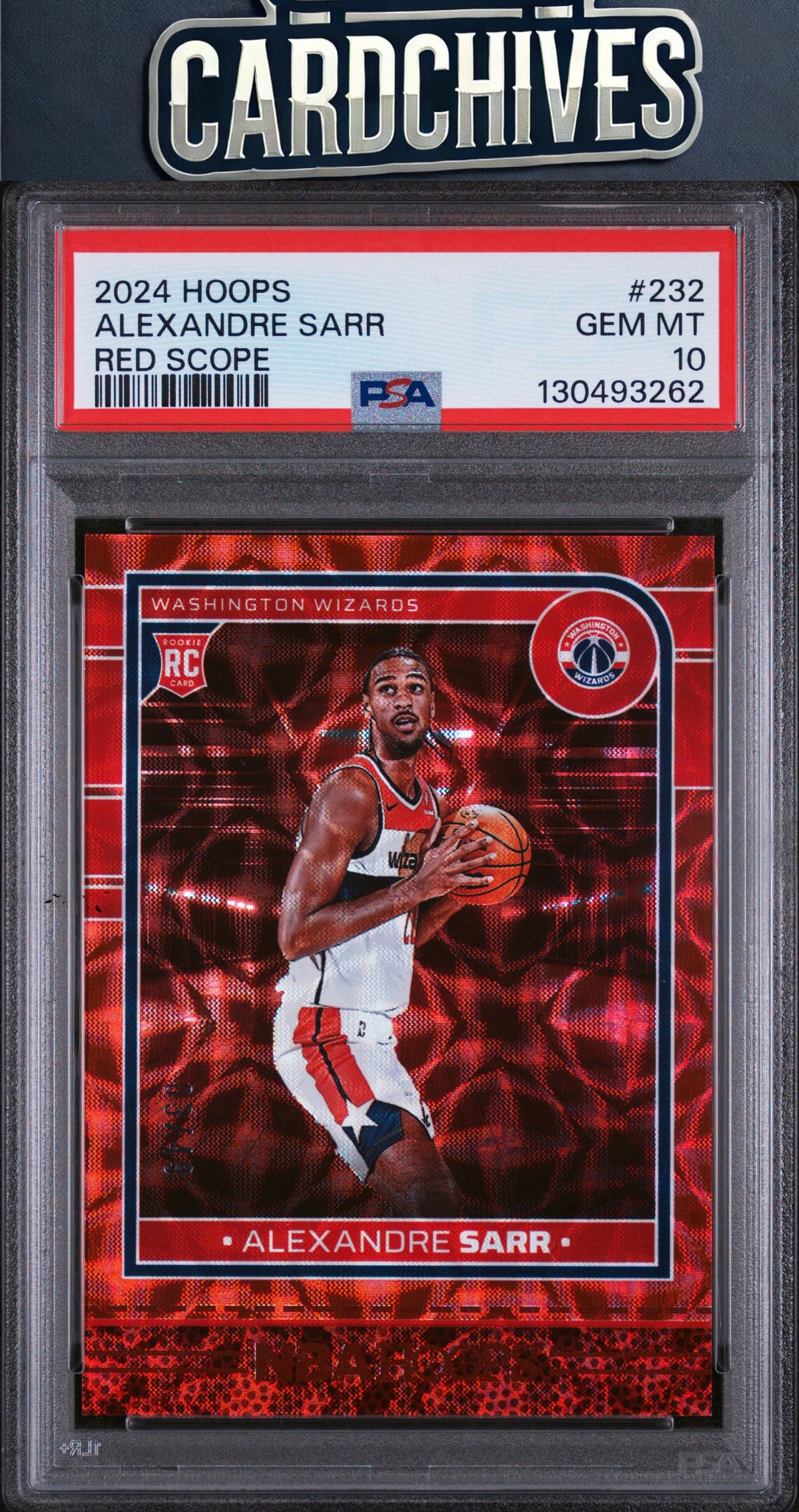 Alexandre Sarr 2024-25 Hoops #232 Red Scope #/49 PSA 10 GEM MT