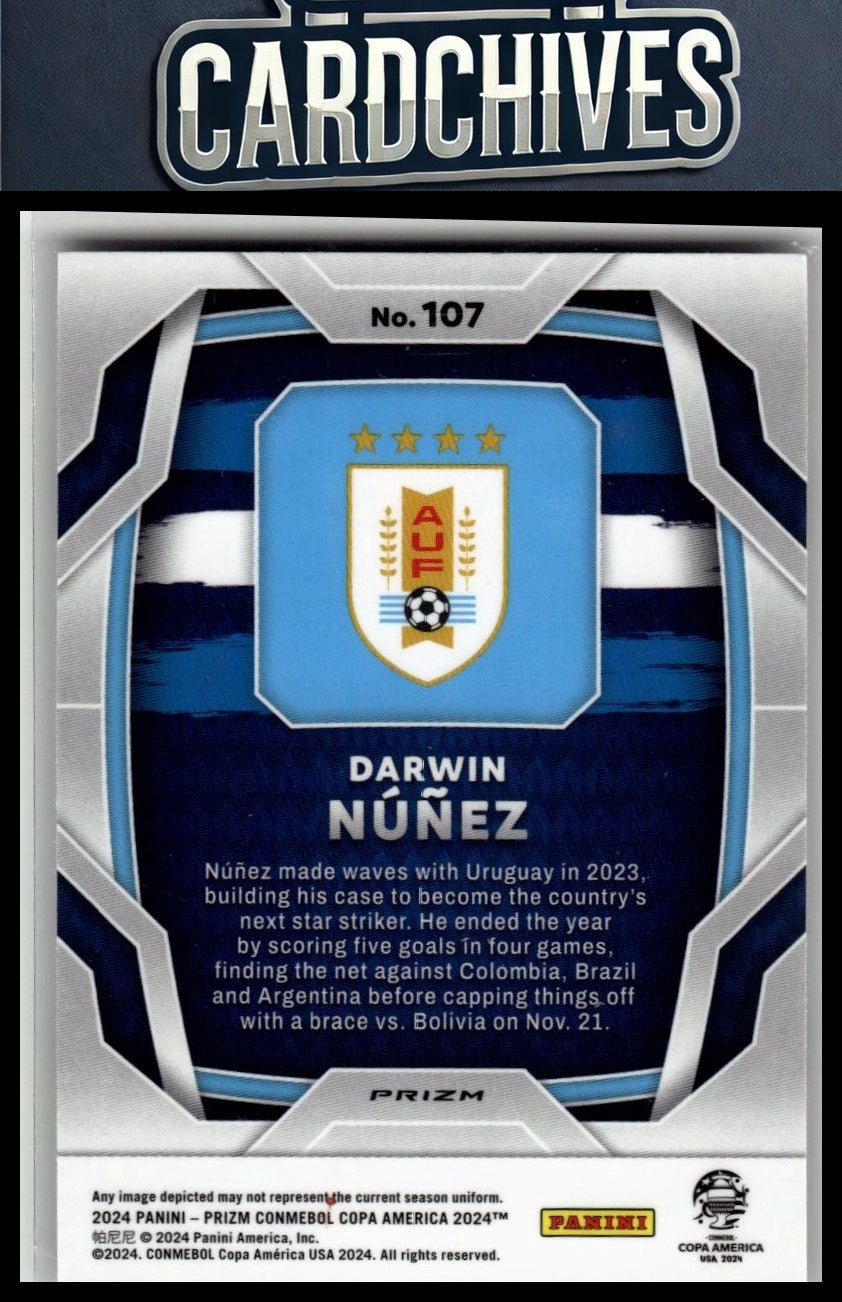 Darwin Núñez 2024 Panini Prizm CONMEBOL Copa America #107 Silver