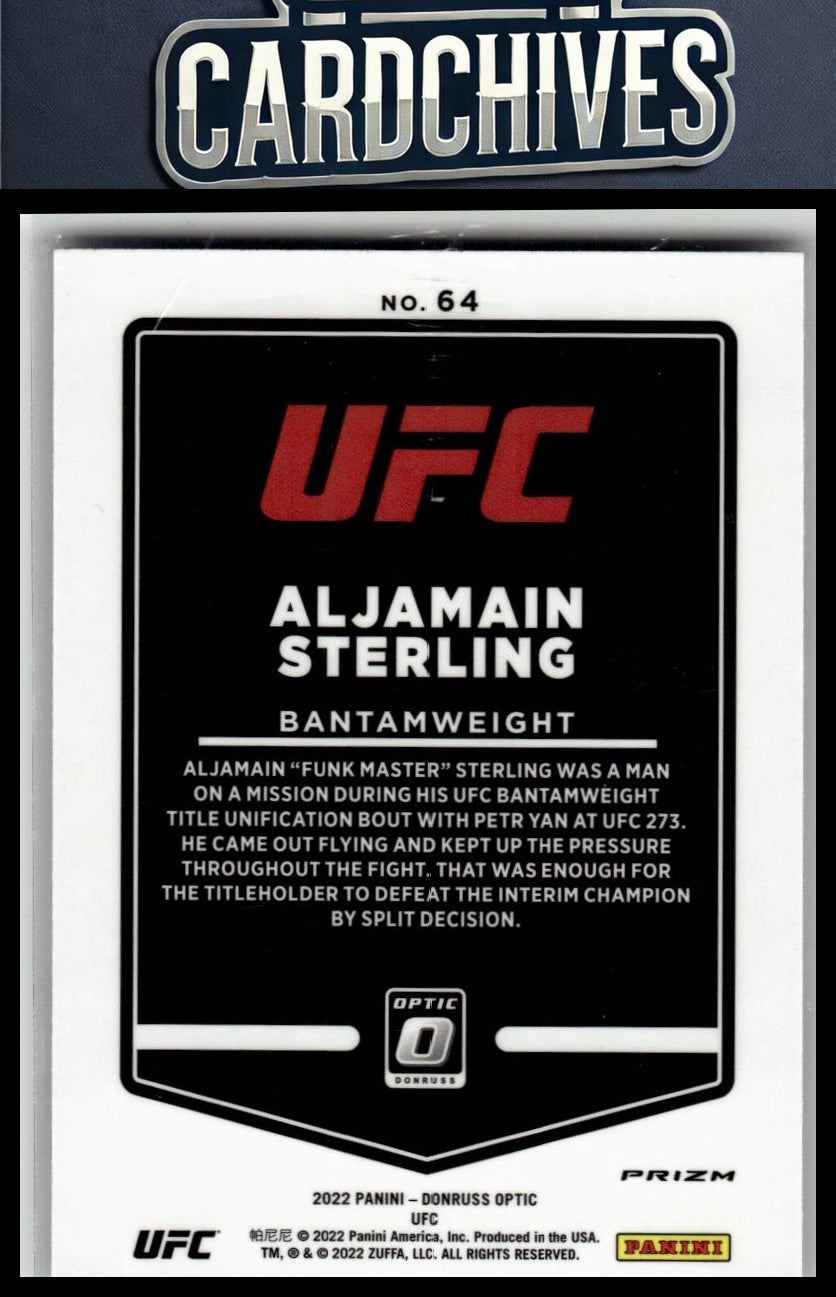 Aljamain Sterling 2022 Donruss Optic UFC #64 Holo