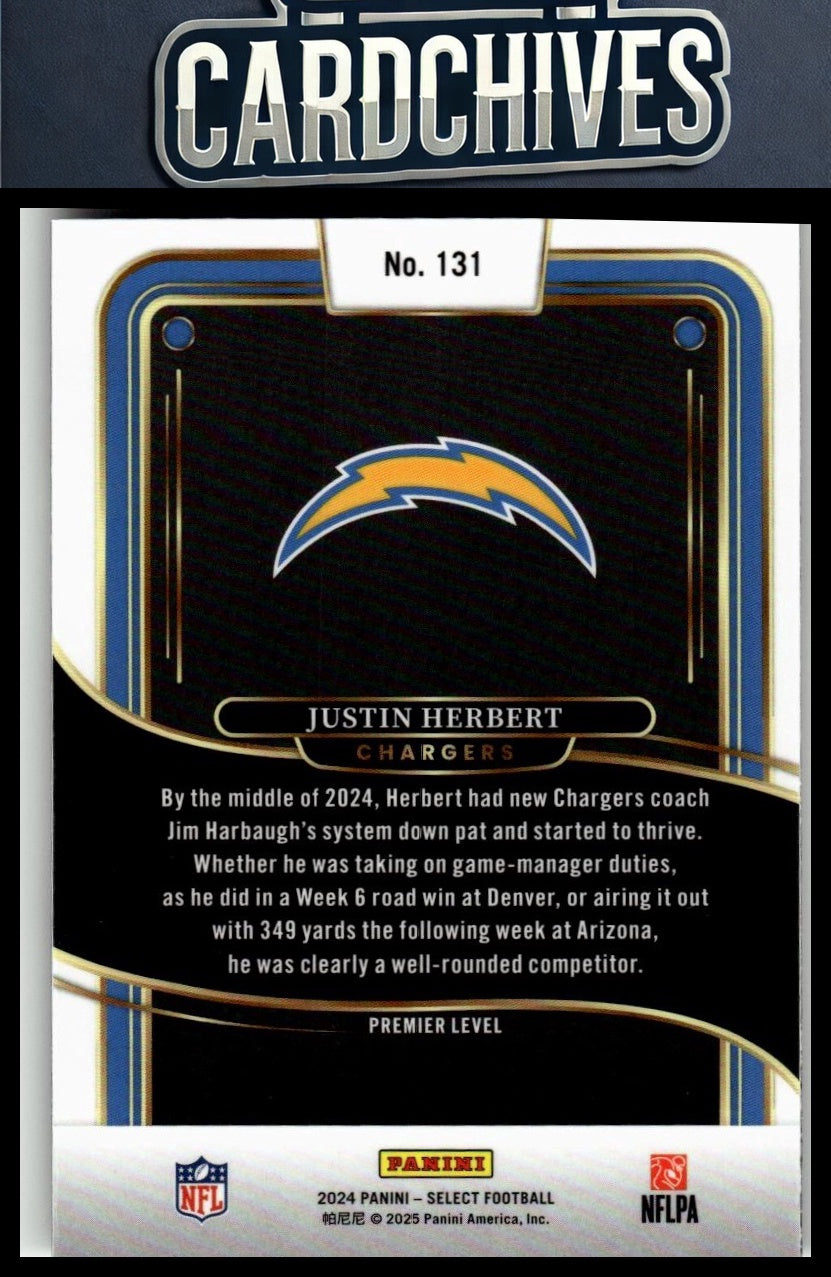 Justin Herbert 2024 Panini Select #131