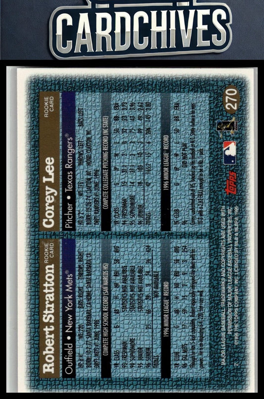 Corey Lee / Robert Stratton DPK, RC 1997 Topps #270 Rookie RC