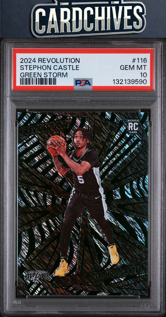 Stephon Castle 2024-25 Panini Revolution #116 Green Storm #/149 PSA 10 POP 2