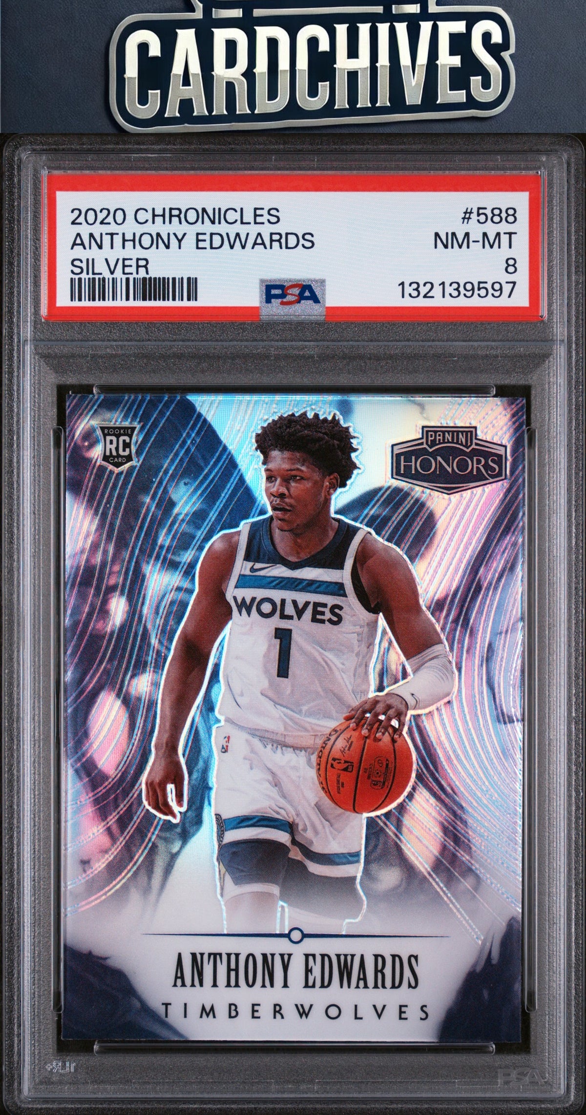 Anthony Edwards 2020-21 Panini Chronicles #588 Silver PSA 8 NM-MT