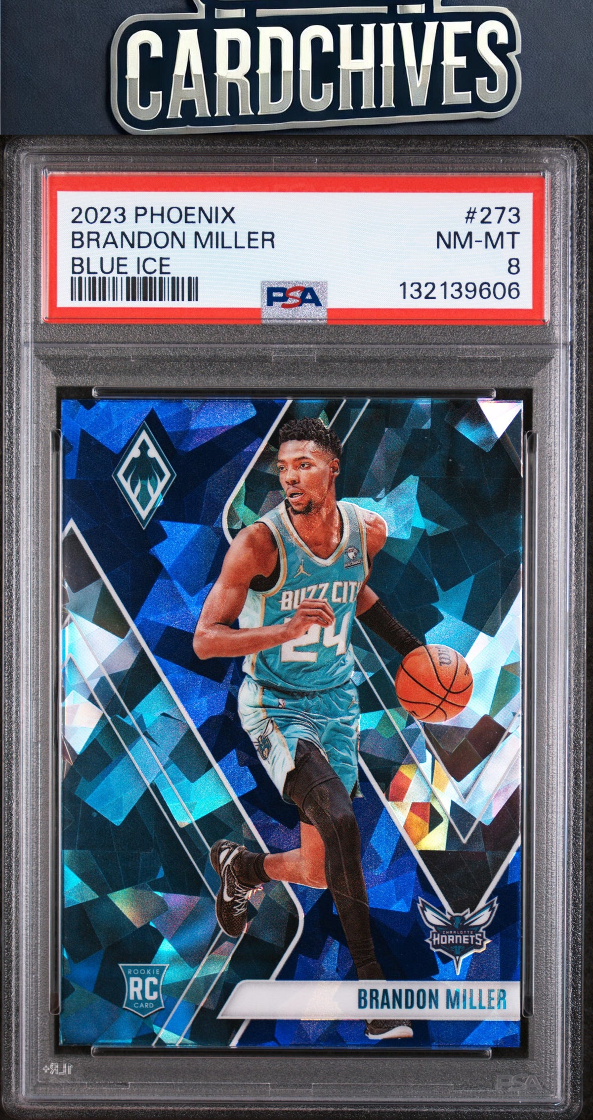 Brandon Miller 2023-24 Panini Phoenix #273 Phoenix Blue Ice PSA 8 NM-MT