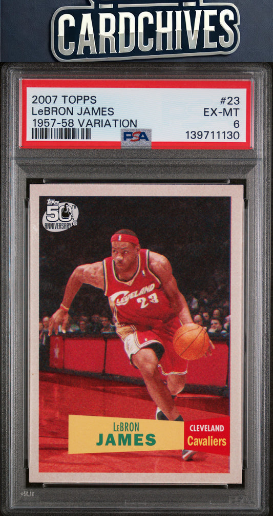 Lebron James 2007-08 Topps #23 1957-58 Variations PSA 6 EX-MT