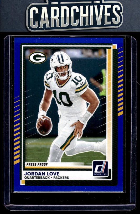 Jordan Love 2025 Donruss #266 Press Proofs Blue
