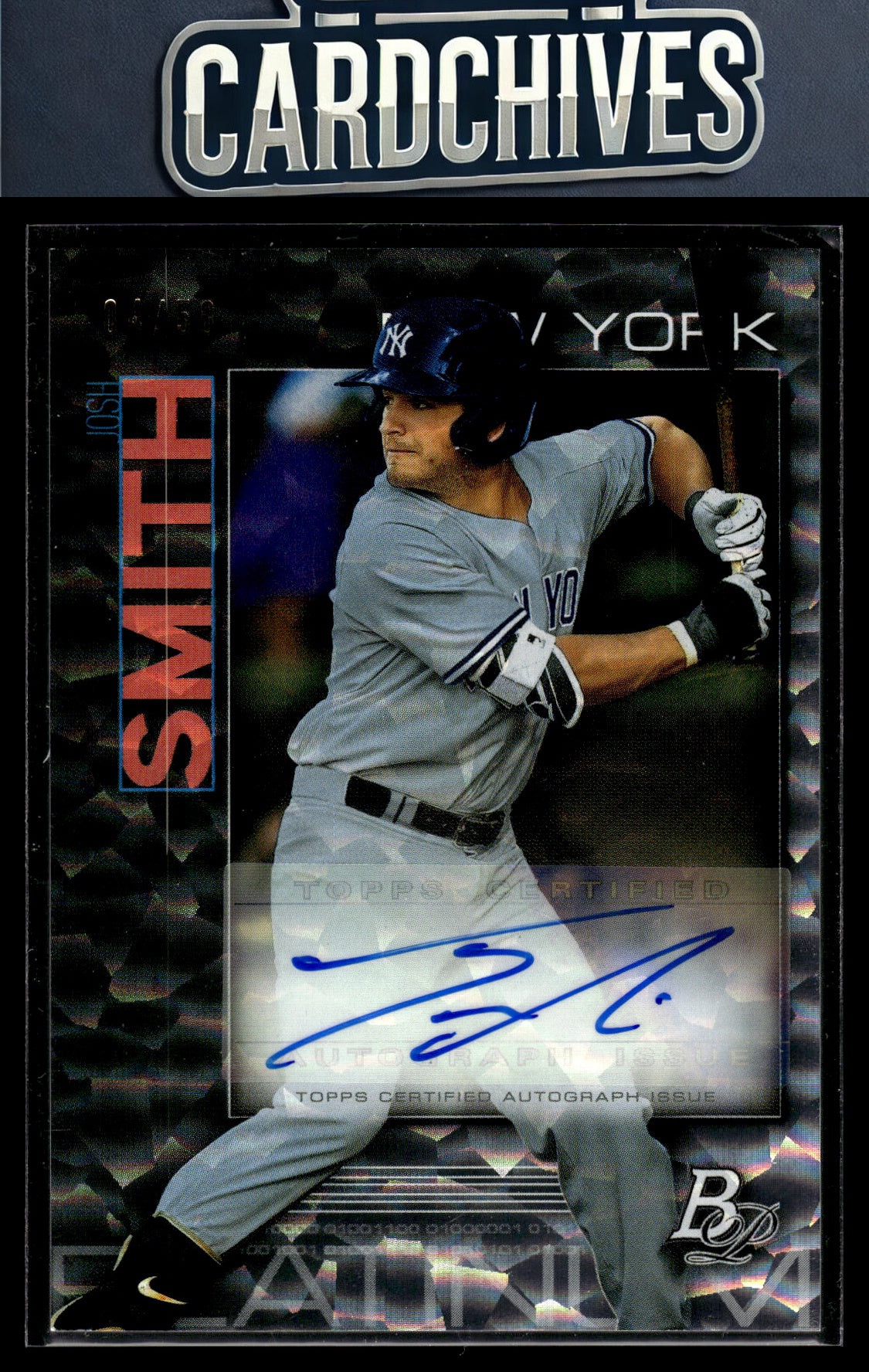Josh Smith 2020 Bowman Platinum #TOP-18 Top Prospect Autographs Icy #/50