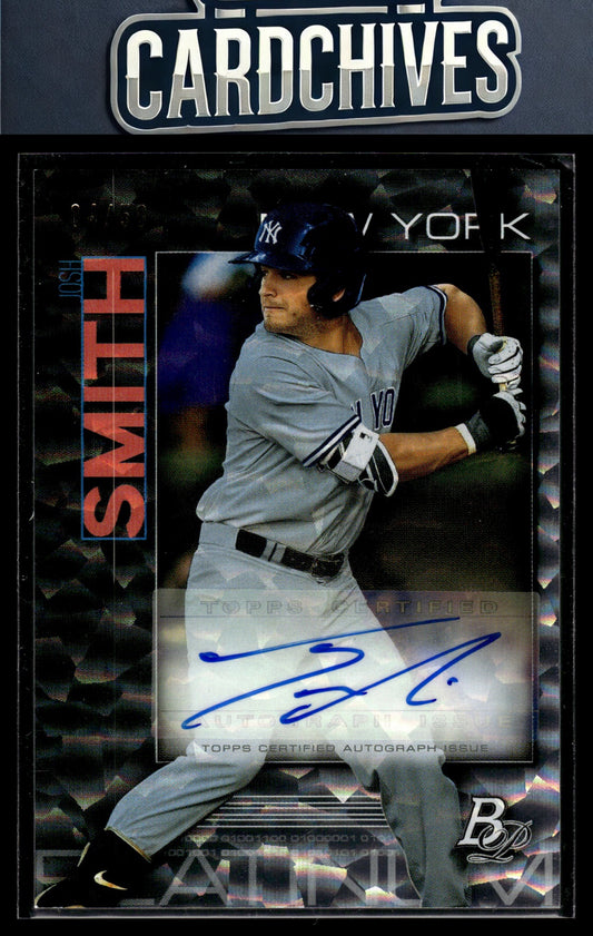 Josh Smith 2020 Bowman Platinum #TOP-18 Top Prospect Autographs Icy #/50