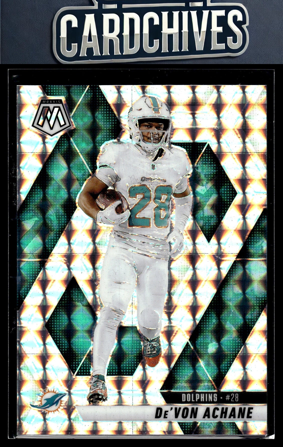 De'Von Achane 2025 Panini Mosaic #58 Mosaic