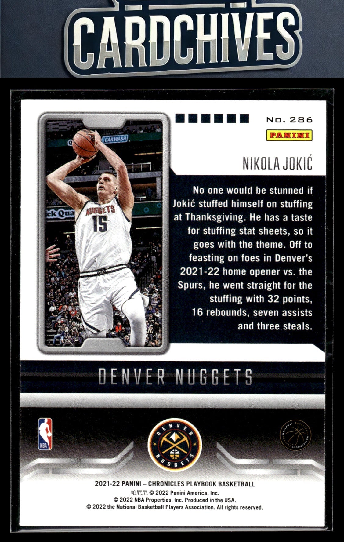 Nikola Jokic 2021-22 Panini Chronicles #286
