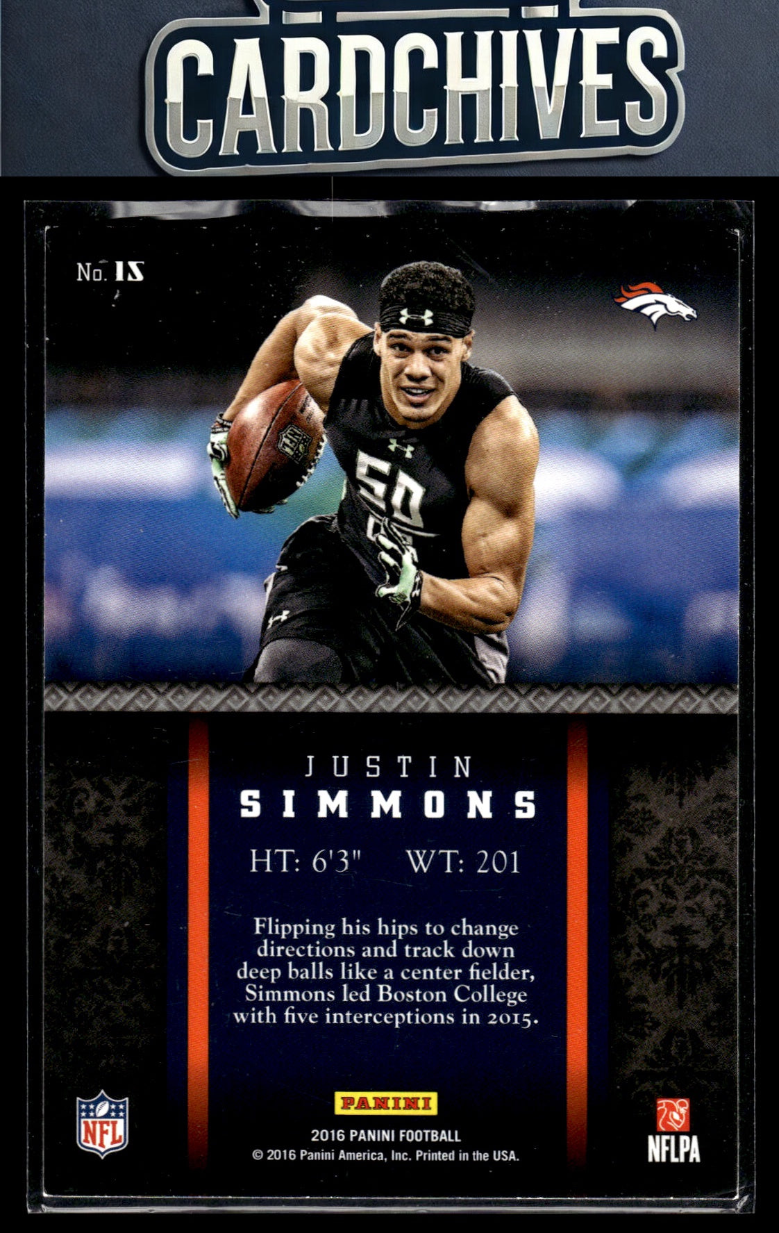 Justin Simmons 2016 Panini #15 Combine Champions