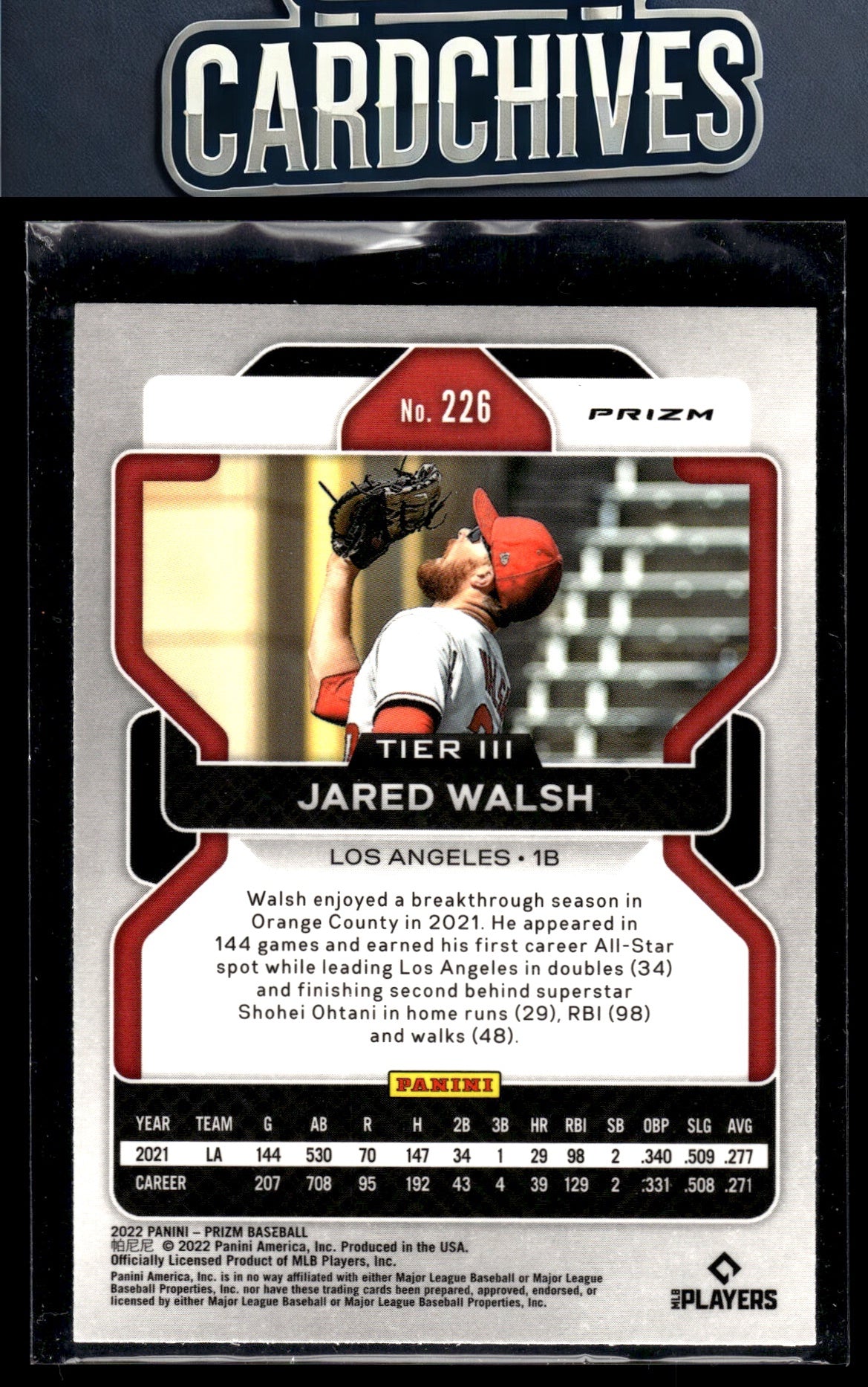 Jared Walsh 2022 Panini Prizm #226 Purple Prizm