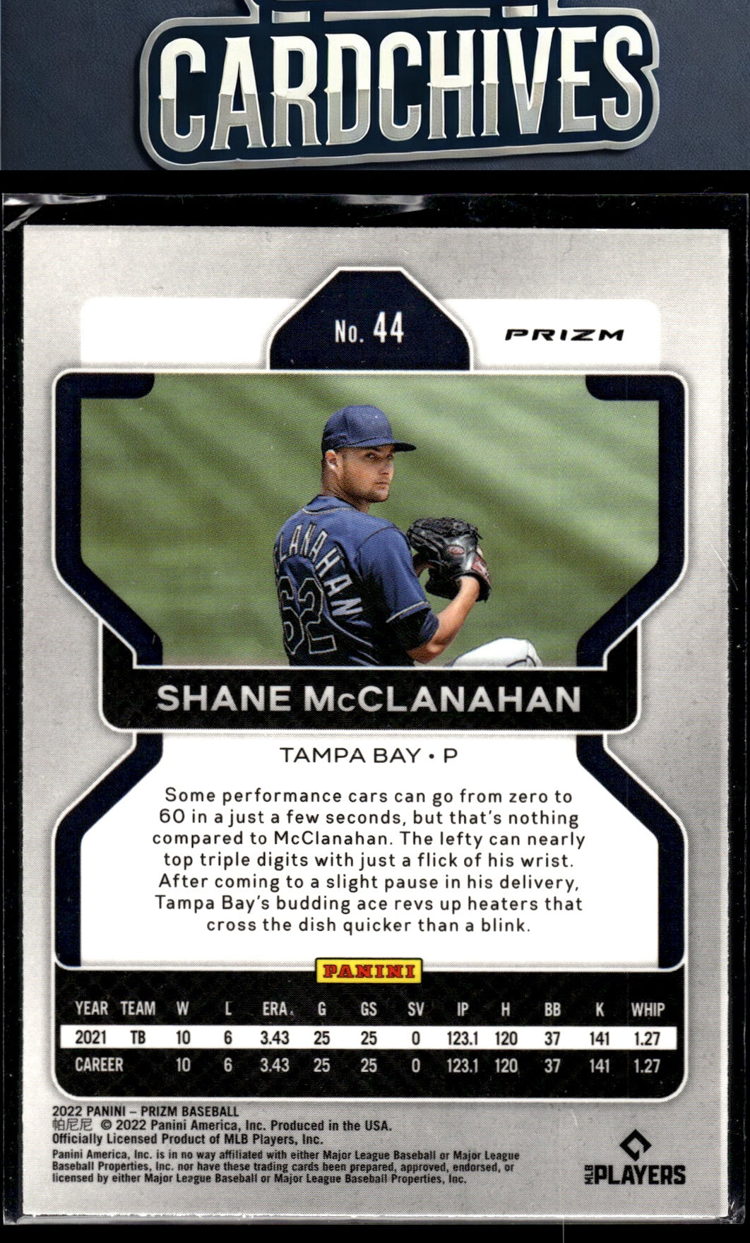 Shane McClanahan 2022 Panini Prizm #44 Green Prizm