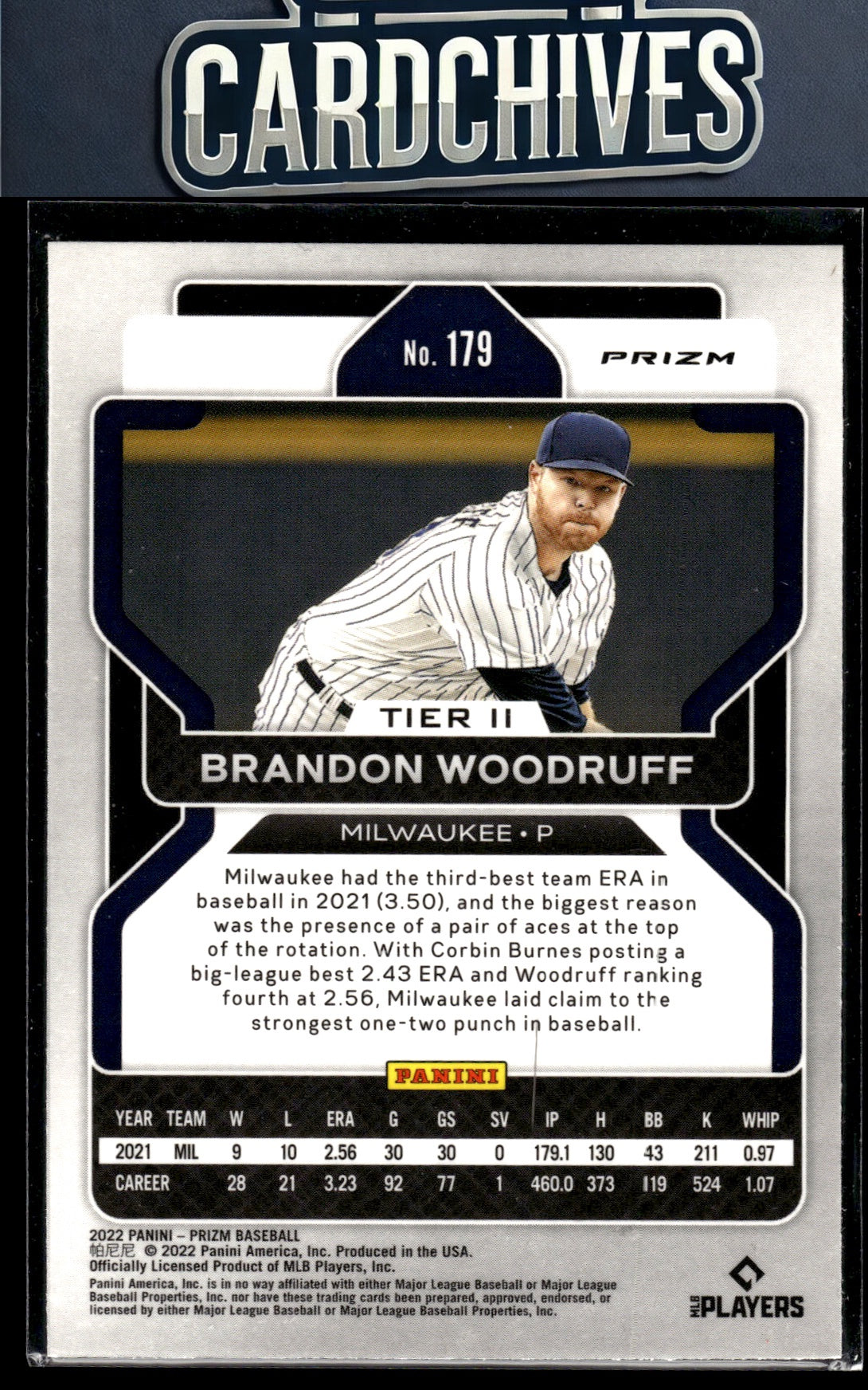 Brandon Woodruff 2022 Panini Prizm #179 Purple Prizm