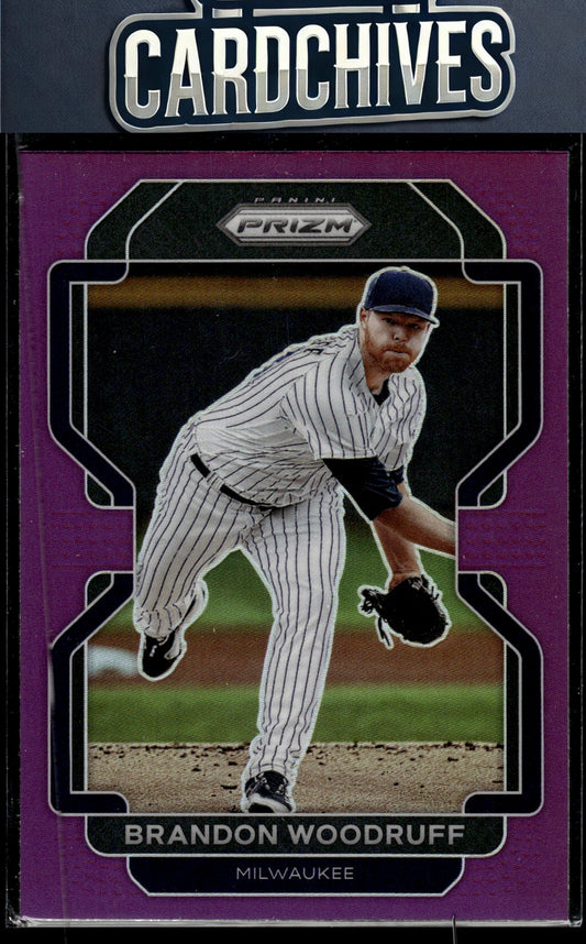 Brandon Woodruff 2022 Panini Prizm #179 Purple Prizm
