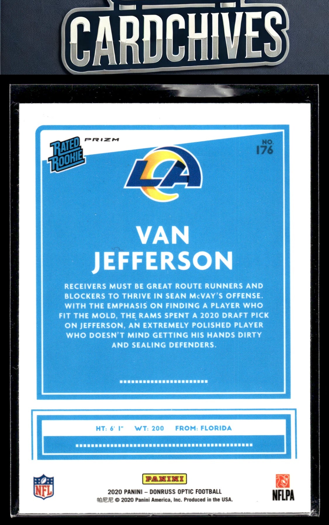 Van Jefferson 2020 Donruss Optic #176 Purple Shock Rookie RC