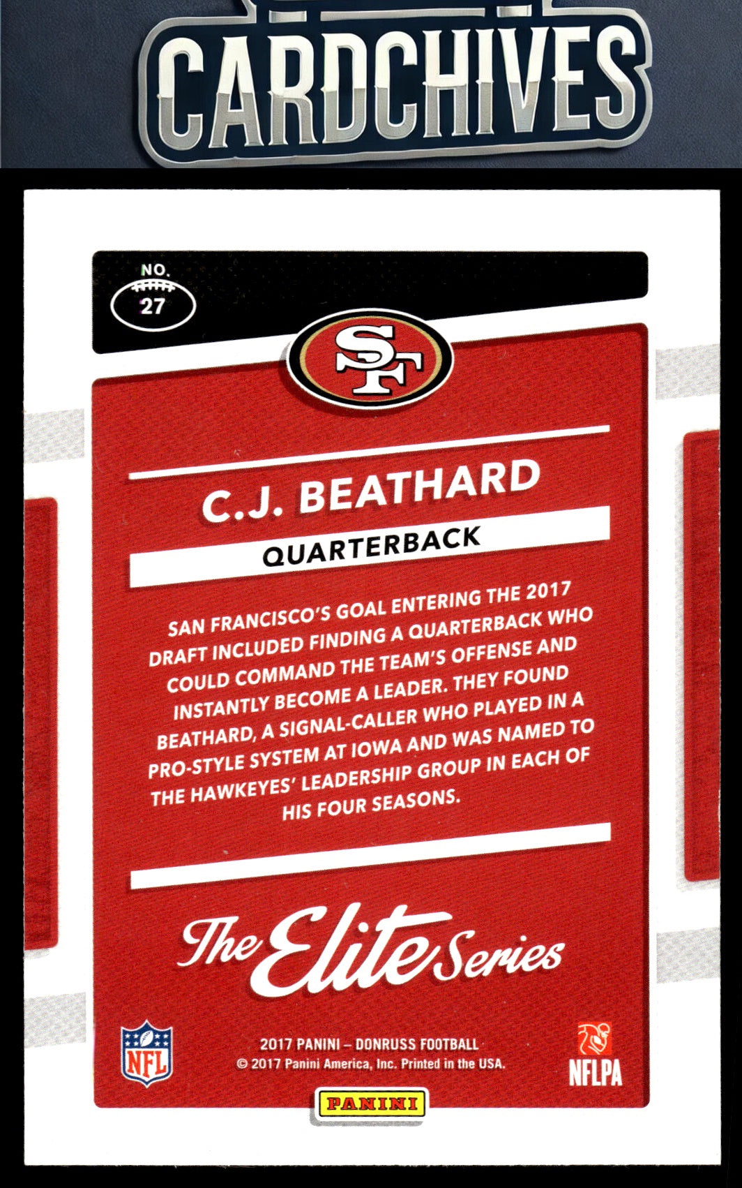 C.J. Beathard 2017 Donruss #27 The Elite Series Rookies